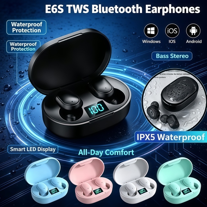 Noise Cancelling Headphone - 2026Hot-selling TWS E6S Fone Bluetooth Earphones